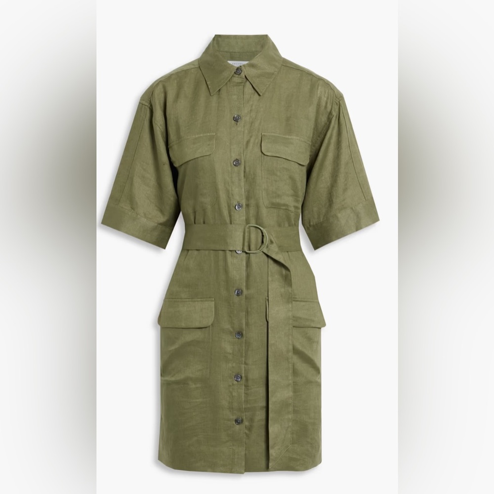Equipment Linen Belted Dress- Medium
